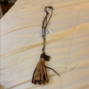 Brown and Tan Tassel Necklace